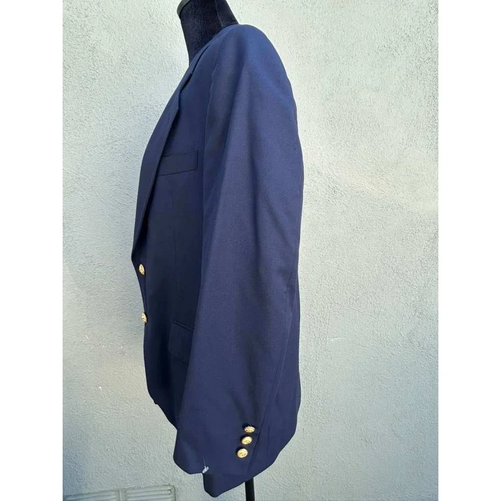 Malibu Clothes Beverly‎ Hills Navy Blue Gold Button Blazer Sport Coat Mens 42R